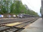 SEPTA arriving at Paoli Station